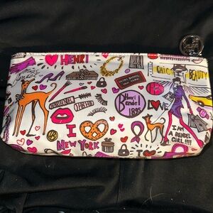 Henri Bendel Vinyl Coated Cosmetictic Makeup Bag
